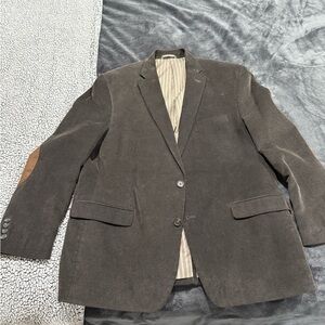 Chaps Brown Corduroy Sport Coat Men 46R Elbow Patch Cotton Business Casual